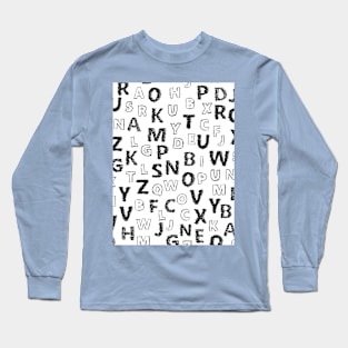 Alphabet - A Whimsical Typographic Design Long Sleeve T-Shirt